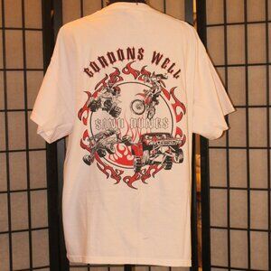 Vintage Graphic T-Shirt - 90's Graphic Racing Tee White BMX Baggy Beefy Hanes